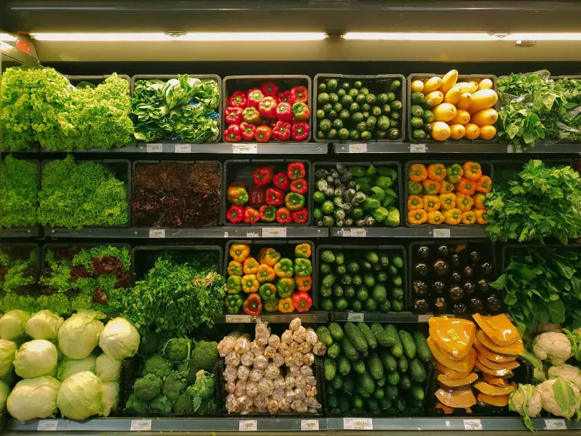 Fresh vegetables and pantry ingredients ready for cooking